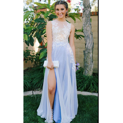 Prom Dress With Slit Evening Party Gown pst0893