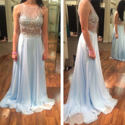 long Prom Dress, blue Prom Dress, charming Prom Dress, 2016 Prom Dress, party Dress, BD1370