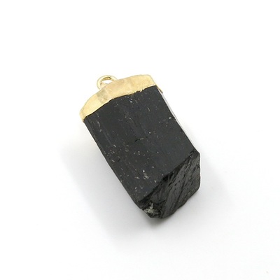 Natural Black Tourmaline Gem Stone Pendant