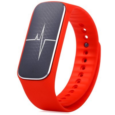 Bluetooth Fitness Wristband Heart Rate Blood Pressure Mood Monitor Sleep Tracker (Red)