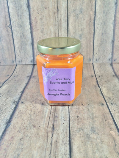 Soy Wax Candle, Georgia Peach Scented Soy Candle, Homemade Candle, Summer Candle, Natural Soy Candles, Vegan Candles, 6 Oz Jar Candles