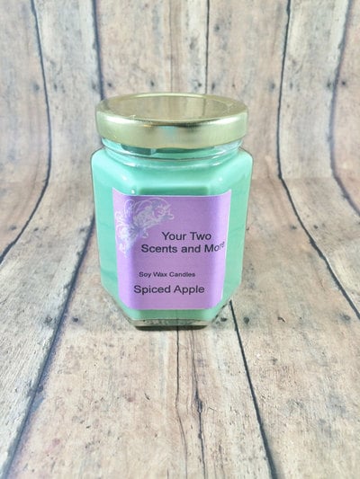 Spiced Apple Vegan Candle, Soy Wax Candle, Natural Soy Candle, Eco Friendly Candle, Apple Candle, Scented Soy Candle, 6 Oz Jar Candle