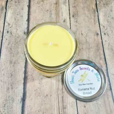 Banana Nut Bread Soy Wax Candle, Natural Soy Candle, Vegan Candle, Eco Friendly Candle, Scented Soy Candle, Handmade Candle, 4 Oz Jar Candle