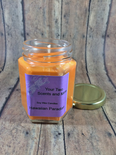Hawaiian Paradise Scented Soy Candle, Handmade Candle, Soy Wax Candle, Natural Candle, Vegan Candle, Eco Friendly Candle, 6 Oz Jar Candle