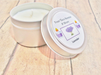 Lavender Candle - Scented Soy Candle - Soy Candle - Scented Candle - Soy Wax Candle - Natural Soy Candle - White Candle - 4 Oz Candle Tin