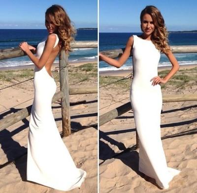 Sexy Backless Prom Dress Long Party Dress Simple Prom Dress