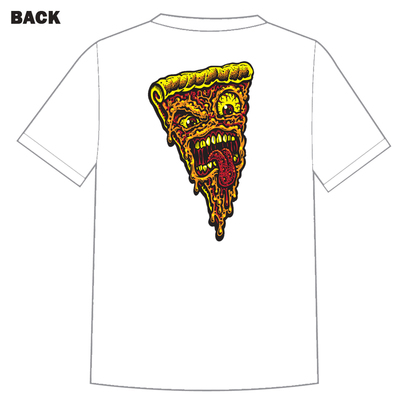 PIZZA FACE 100% cotton white T-shirt