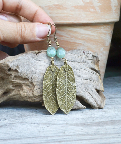 Witches Sage, Sage Earrings, Sage Leaf Earrings, Earrings, Long Leaf Earrings, Nature Lover, Pagan Jewelry