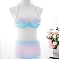Gradient Mermaid Shells Swimsuit Bikini - Thumbnail 1