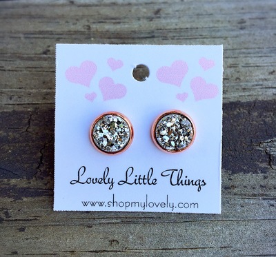 8mm Silver Studs with Copper Setting