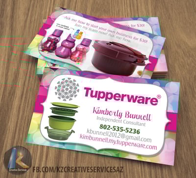 Tupperware Business Cards style 4