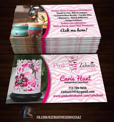 PINK ZEBRA business Cards style 1