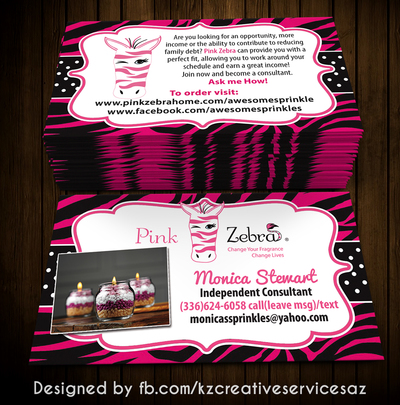 PINK ZEBRA business Cards style 3