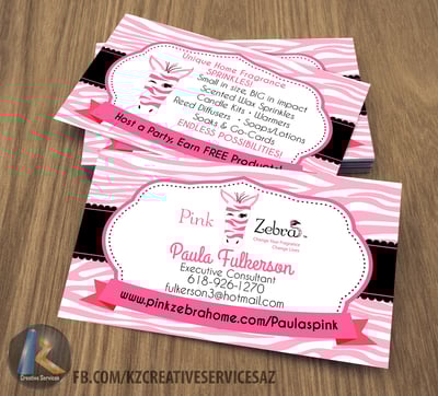 PINK ZEBRA business Cards style 4