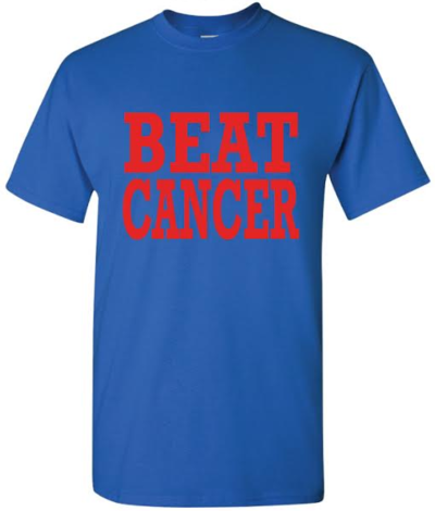 Blue/Red Beat Cancer T-Shirt