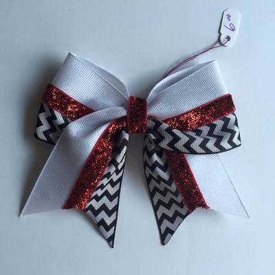 Black Chevron with Glitter White and Red