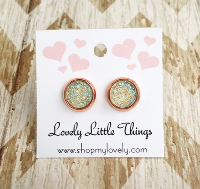 8mm Clear Studs with Copper Setting