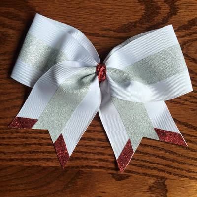 Spear-It Bow White and Glitter Silver w/Glitter Tips