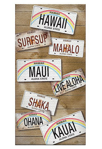 "LICENSE PLATES" BEACH TOWEL