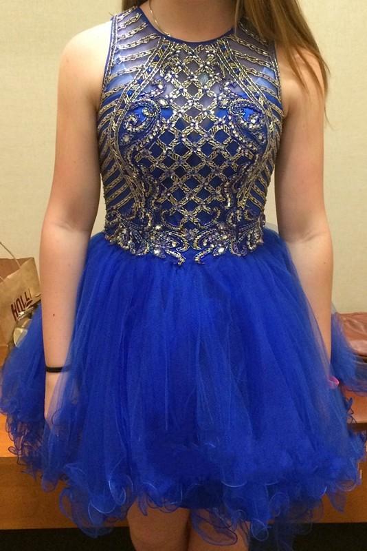 Royal blue Homecoming dresses, cheap homecoming dress, tulle homecoming dresses, dresses for homecoming BD1607026