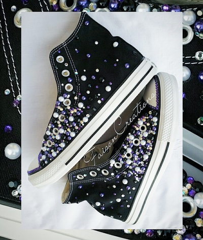 Adult Custom Bling/Picture Converse (Size 4-9) High Top
