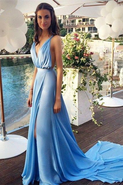 Blue Prom dresses, Casual prom dresses, Backless prom dresses, 2016 Prom Dresses,BD1607048