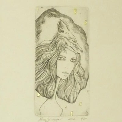 "totem" limited edition etching by alice savage - Thumbnail 1