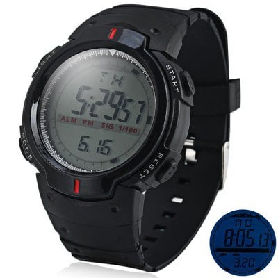 LED Military Sports Watch Light Stopwatch - Black