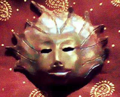 Fairy face leaf pendant, OOAK fairy, Leaflings