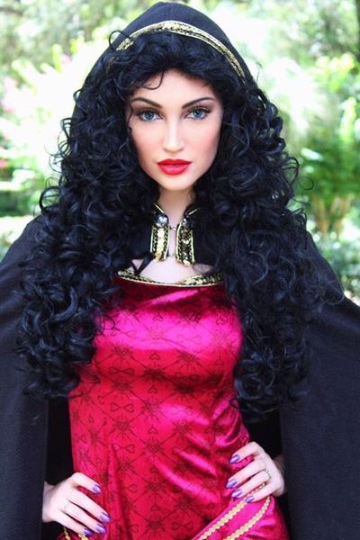 P344 DRESS AND CLOAK Mother Gothel Rapunzel Tangled PRINCESS PARTY COSPLAY COSTUME