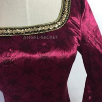 P344 DRESS AND CLOAK Mother Gothel Rapunzel Tangled PRINCESS PARTY COSPLAY COSTUME  - Thumbnail 2