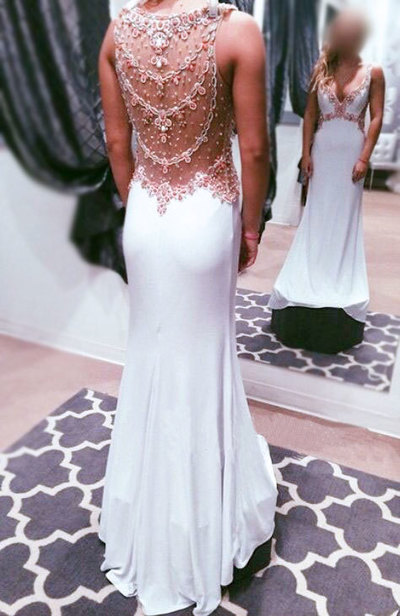 Largos Ivory Prom Dresses,A-Line Prom Dresses,V Neckline Prom Dresses,Chiffon Prom Dresses,Long Prom Dresses,PD390024