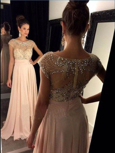 Sweetheart A-Line Prom Dresses,Round Neck Prom Dresses,Beading Prom Dresses,Long Pink Prom Dresses For Teens,Modest Evening Dresses,PD390032
