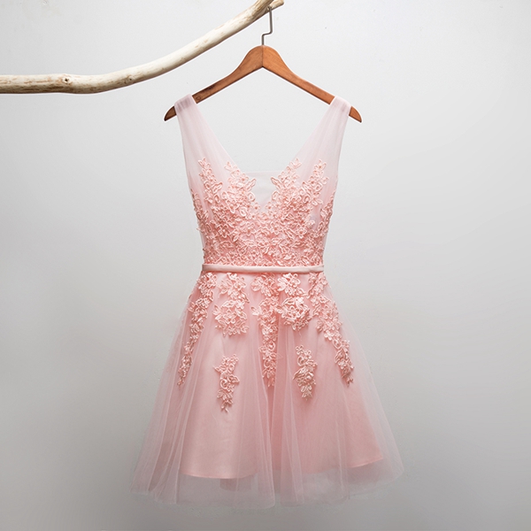 High quality A-line lace short prom dress,homecoming dress,bridesmaid dress