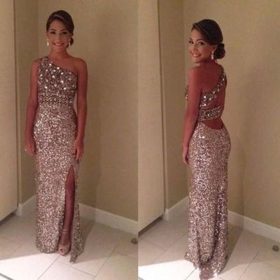 Sparkly Prom Dresses,Sequined Prom Dresses,With Slit Prom Dresses,One-Shoulder Prom Dresses,Backless Prom Dresses,PD3900112