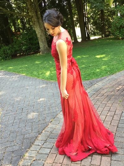 Charming Pretty Prom Dresses,Tulle Prom Dresses,Appliques Prom Dresses,O-Neck Prom Dresses,Floor-Length Prom Dresses,PD3900125