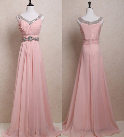 Largos Classy Prom Dresses,Chiffon Prom Dresses,V-Neck Prom Dresses,Beading Prom Dresses,Brief Prom Dresses,PD3900222