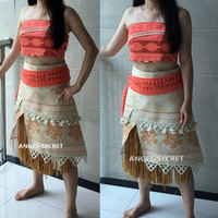 P300 moana costume disney movie cosplay princess party - Thumbnail 3