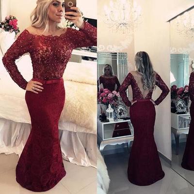 Elegant Long Prom Dresses,Off Shoulder Prom Dresses,Lace Prom Dresses,See Through Backless Prom Dresses,Applique Prom Dresses,PD3900356