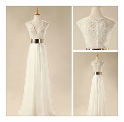 Gorgeous White Floor Length Prom Dresses, Wedding Dresses, Dresses For Prom, Evening Dresses,Wedding Dress,PD3900400