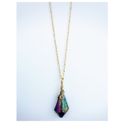 Titanium Quartz Pendant Necklace