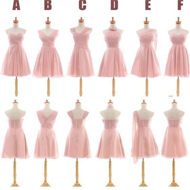 Pink short bridesmaid dresses ,A-line custom bridesmaid dresses ,cheap bridesmaid dresses ,popular bridesmaid dress ,2016 bridal dresses,PD39000098