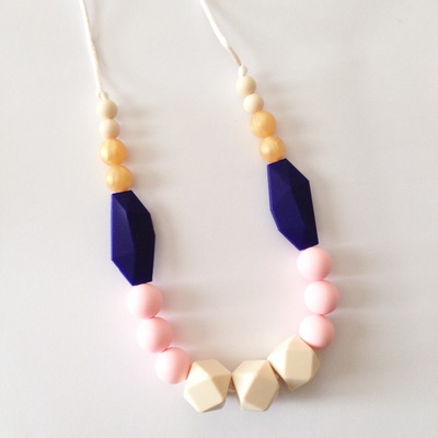 Navy Teething Necklace