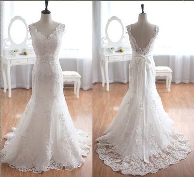 Strapless Lace Mermaid Wedding Dress with Satin Waistband pwd0011