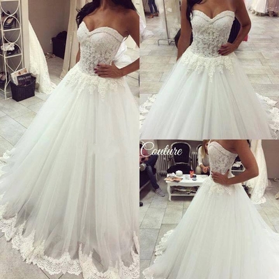 Sweetheart Lace Wedding Dress pwd0014