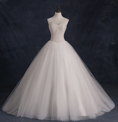 Tulle and Beads Wedding Dress pwd0056