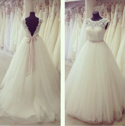 Lace Wedding Dress Backless pwd0058