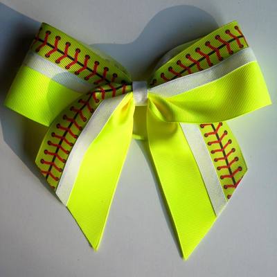 Softballs/Baseballs Stitching, Bright Yellow, and White Glitter