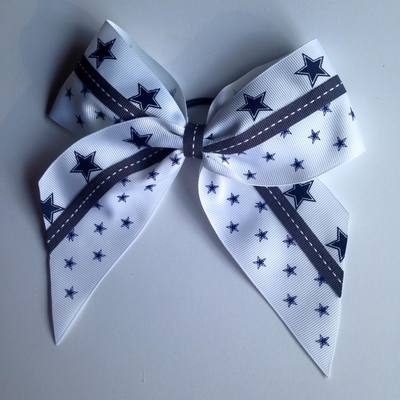 White with Navy Stars and Grey Stitching