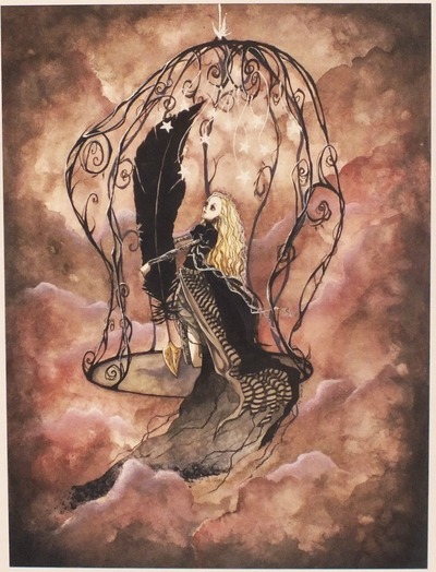 "The Writer Of Lullabies" Limited Edition Art Print from original painting by Kmye Chan